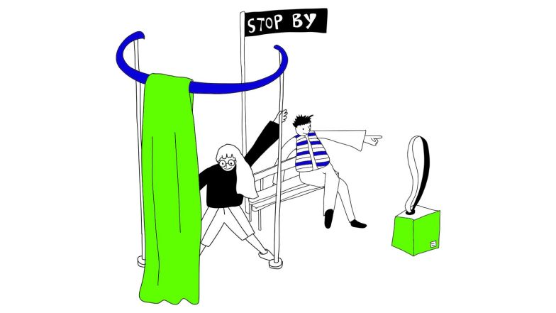 Mittendrin geschehen, Zurich Design Weeks, llustration: © Paula Mühlena