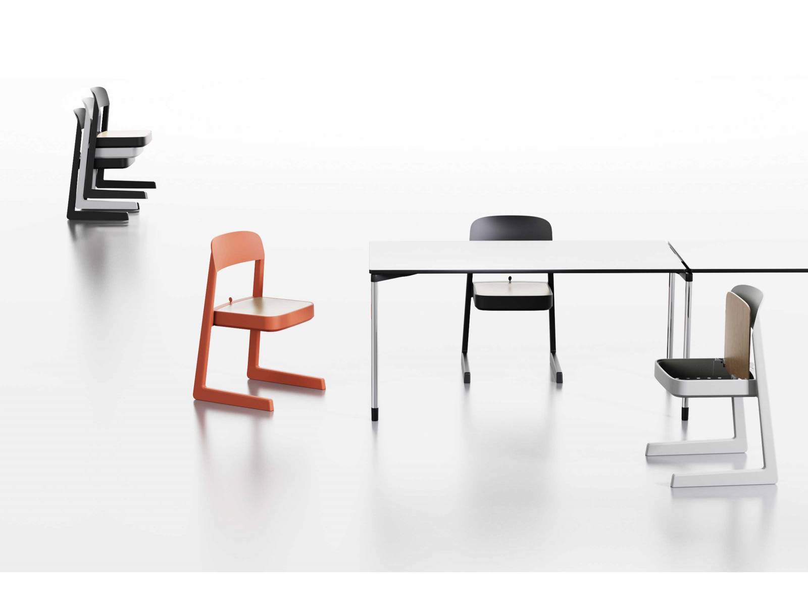 «Clap» – stapelbarer Stuhl mit Aufbewahrungssystem. Design: François Lafortune.